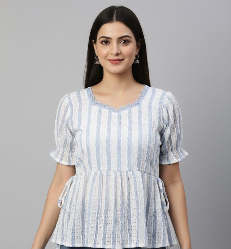 Stylish White Short Kurti