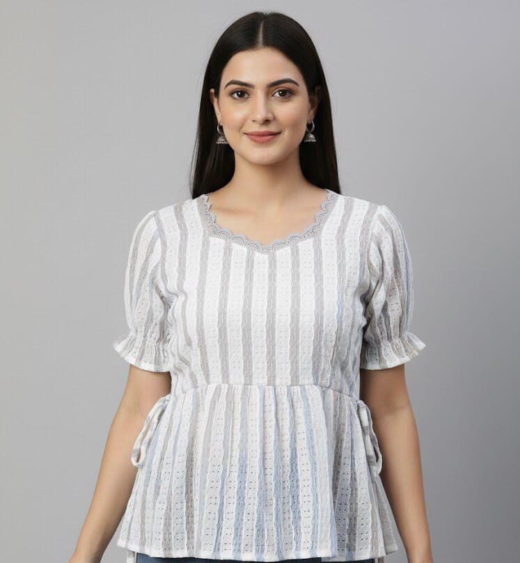Stylish White Short Kurti