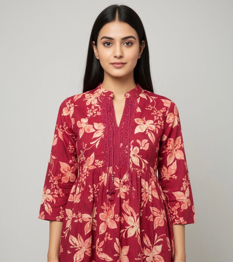 Floral Printed Short Kurti