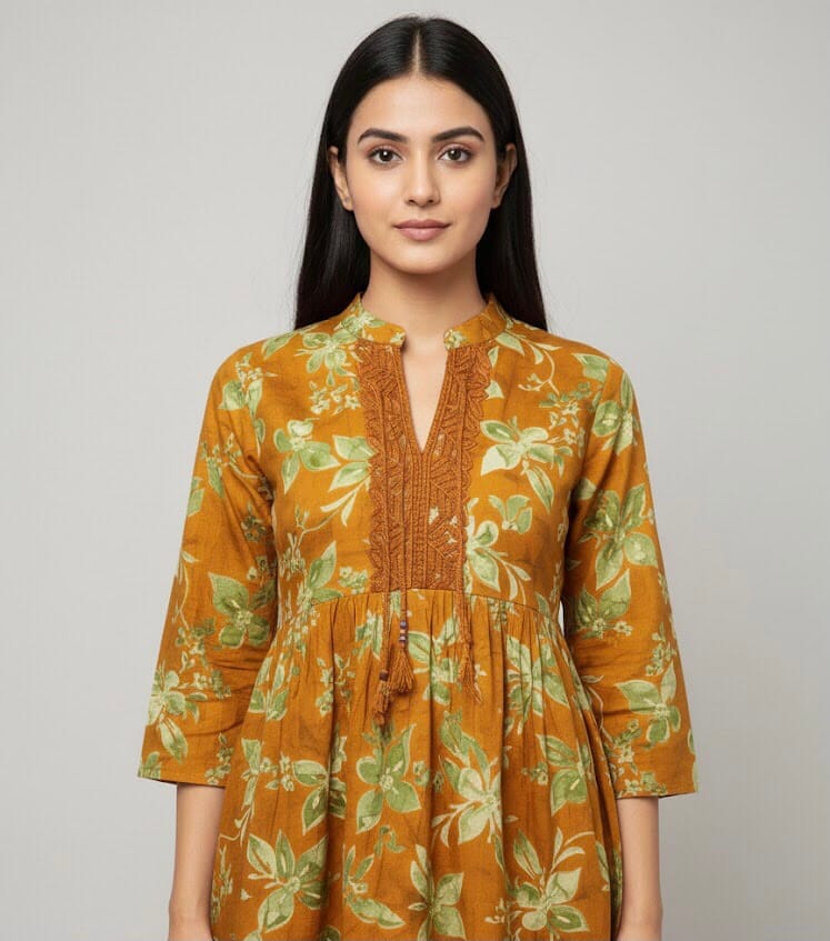 Floral Printed Short Kurti