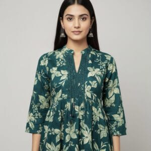 Floral Printed Short Kurti