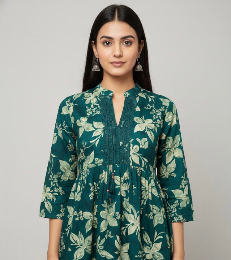 Floral Printed Short Kurti
