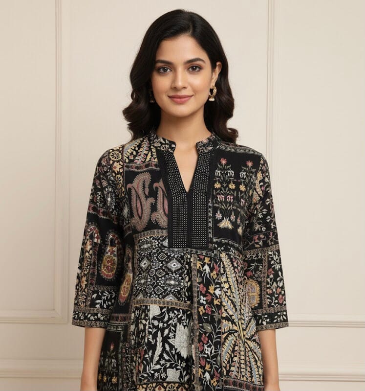 Floral Printed Short Kurti