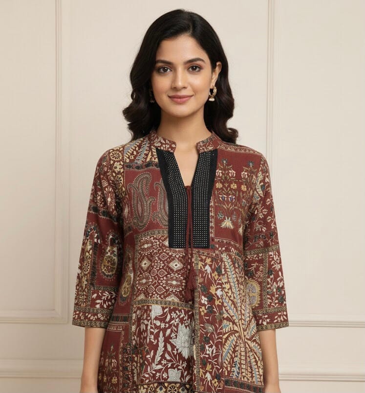 Floral Printed Short Kurti