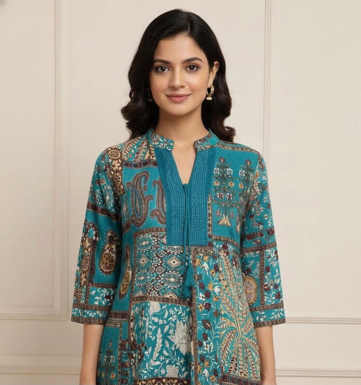 Floral Printed Short Kurti