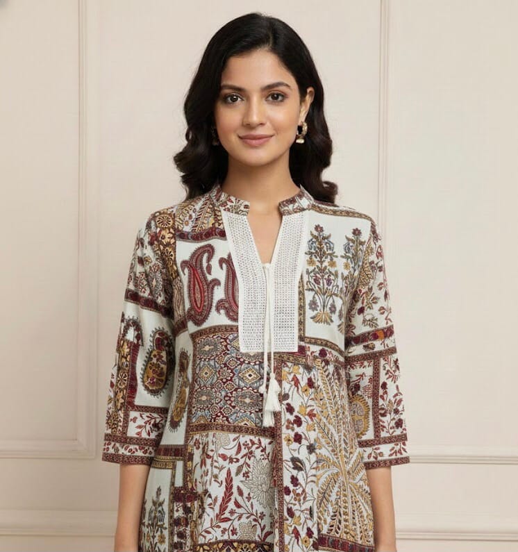 Floral Printed Short Kurti