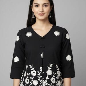 Charm Embroidered Short Kurti