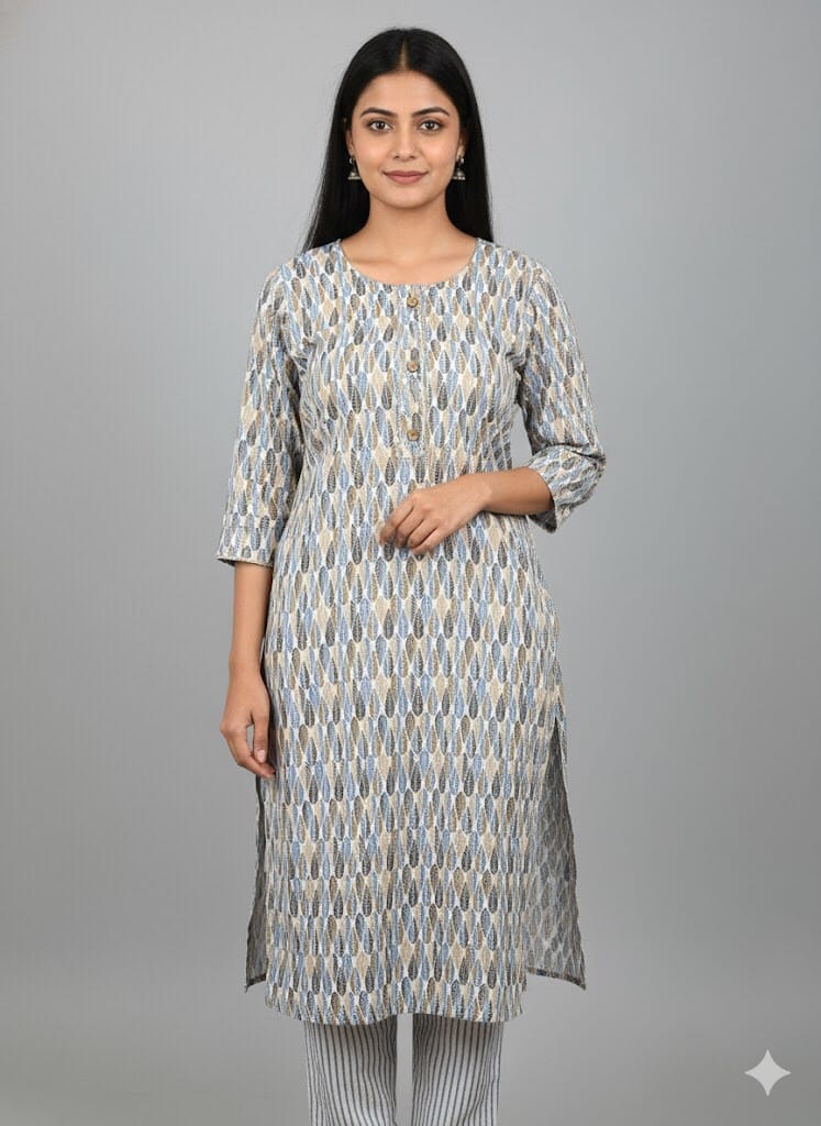 Blue And White Cotton Co -ord set