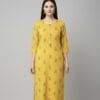 Amber Leaf Print Casual Kurti