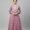 Pink And White Anarkali Kurti