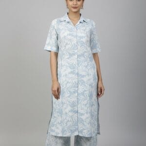 Pasted Blue And White Co-Ord Set