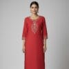 Single Pink Gold Embroidered Casual Wear
