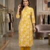 Yellow Cotton Kurti & Pant Set Sri Lanka