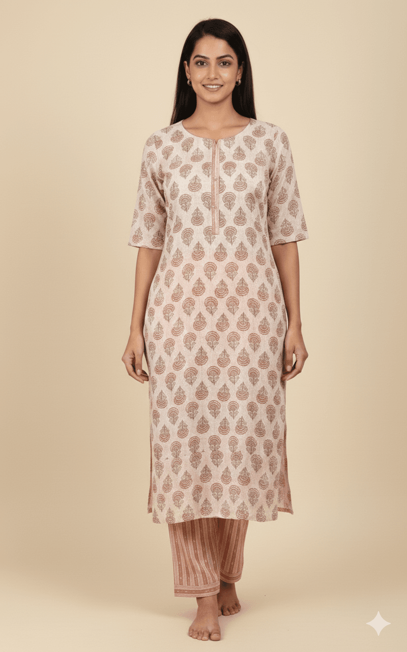 Pink Peach Cotton Co-Ord set