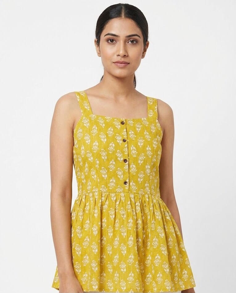 Sunshine Chic Sleeveless Short Kurti