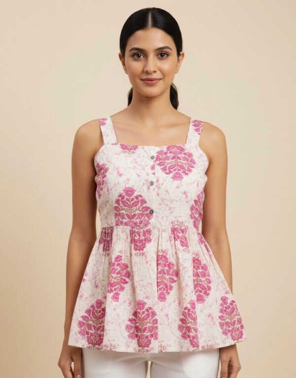 Blush Beauty Sleeveless Short Kurti