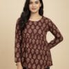 Wine Charm Traditional Full Sleeve Short Kurti
