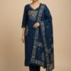 V -Neck Embroidered Cotton Set