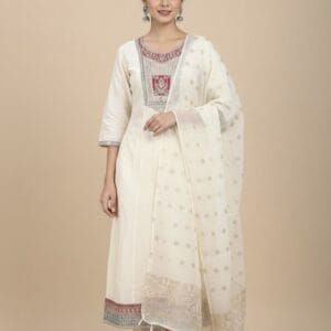 Off White Elegance Embroidered Set