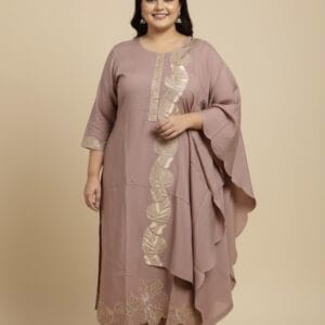 Peach Elegant Plus Size Set Kurti