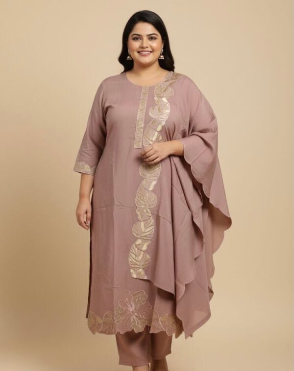 Peach Elegant Plus Size Set Kurti