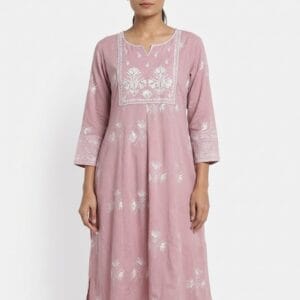 Blush Elegance Embroidered Kurti