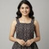 Indigo Bloom Sleeveless Short Kurti