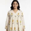 Charm Off White Full Sleeve Short Kurti