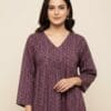 Violet Full Sleeve Short Kurti