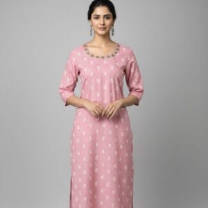 Baby Pink Silk Blend Casual Wear
