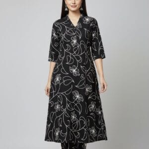 Black And White Floral Co-Ord Set