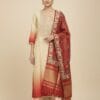 Cream Chanderi Silk Kurti Set With Kalamkari Duppatta
