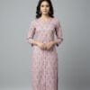 Baby Pink Printed Casual Wear
