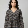 Blue Printed Casual Short Wear