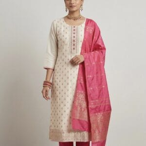 Charm Off white embroidered Set