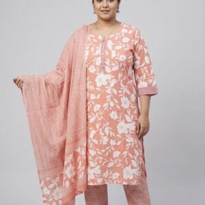 Plus Size Peach Mul Cotton Set