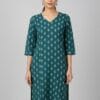 Dark Green Printed Straight Kurti