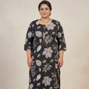 Black Printed Plus Size Kurti