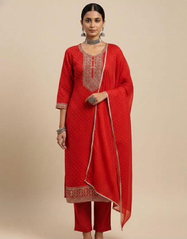 Dusky Orange Embroidered Set