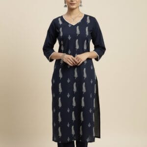 Embroidered Navy Blue Co-Ord Set