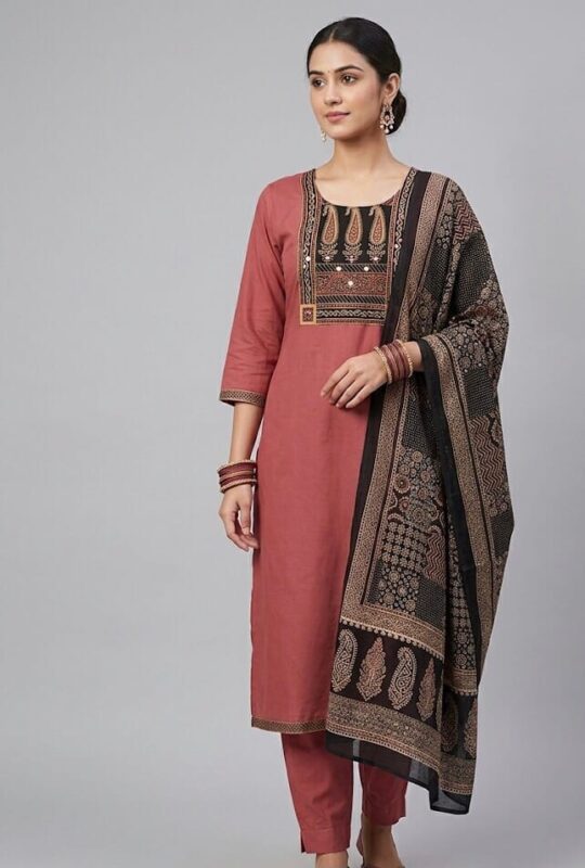 Onion Pink Charm Elegant Set Kurti