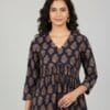 Navy Blue Printed Short Kurti