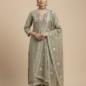 Elegant Green Embroidered Set Kurti