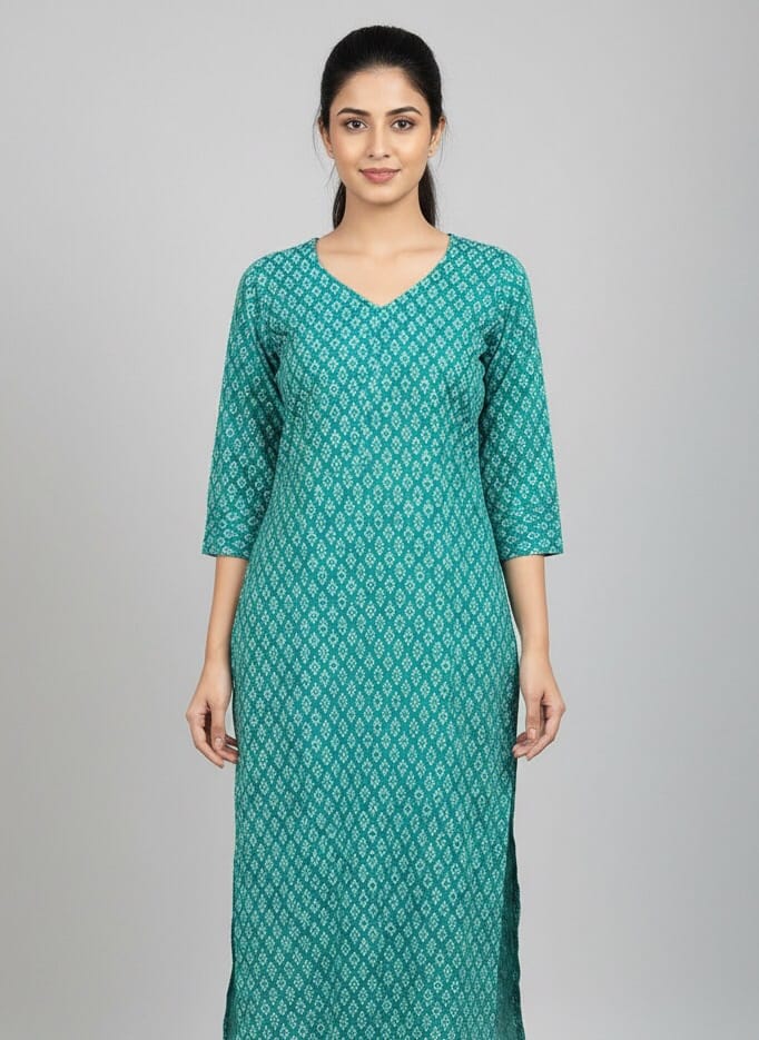 V neck Cotton Daily Wear Kurti