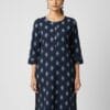 Navy Blue Round Neck Casual Kurti