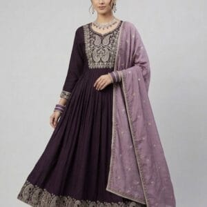 Grape Purple Rich Anarkali Kurti Set