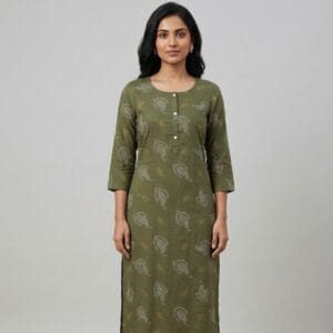 Emerald Elegance Casual Kurti