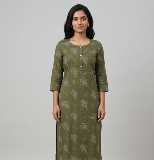 Emerald Elegance Casual Kurti