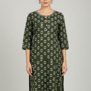 Round Neck Printed Casual Kurti