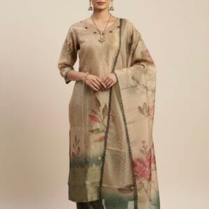 Golden Bloom  Ethnic Kurti Set